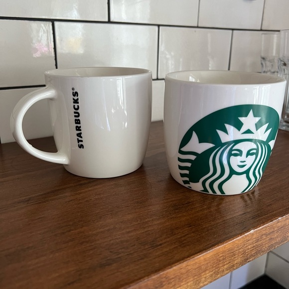 Starbucks Set of 2 Mugs Barrel 14oz Green Siren Mermaid Logo - Picture 3 of 4